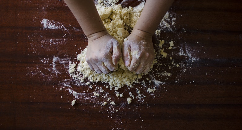 Wet your hands to prevent Dough from Sticking