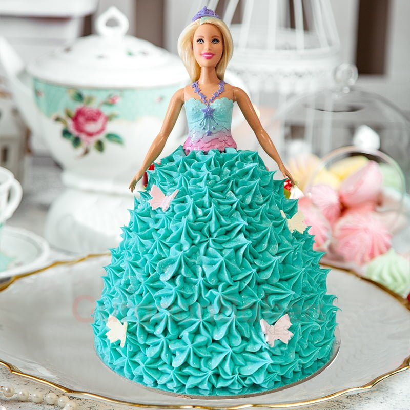 enchanting blue barbie cake