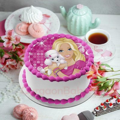 poodle barbie cake