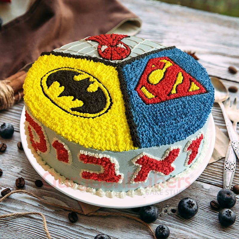 How to Make a Superhero Cake Batman, Superman and Captain America Cake -  YouTube
