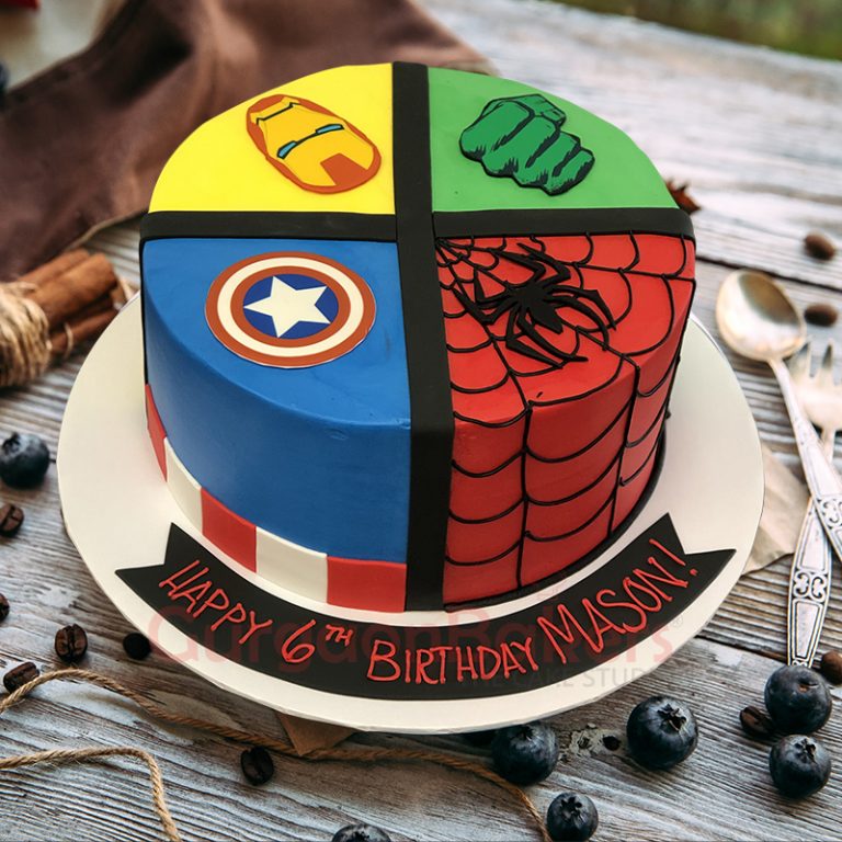 Order 4 In 1 Superhero Themed Birthday Cake Gurgaon Bakers