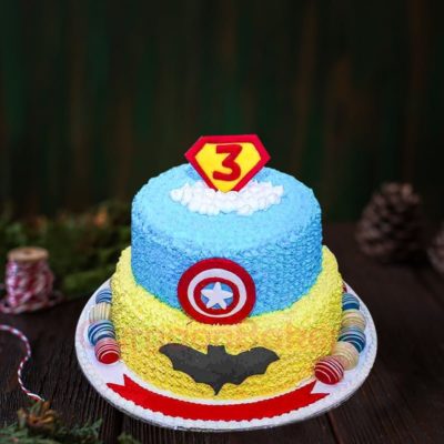 batman vs captain america cake