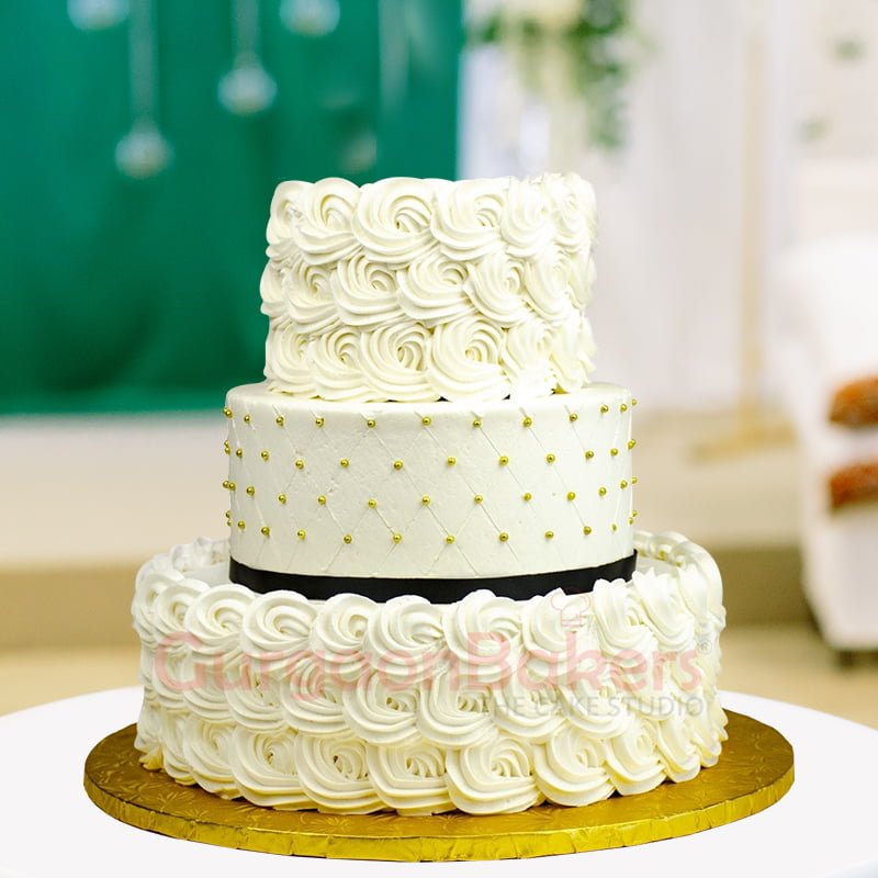 bejewelled 3 tier wedding cake trio