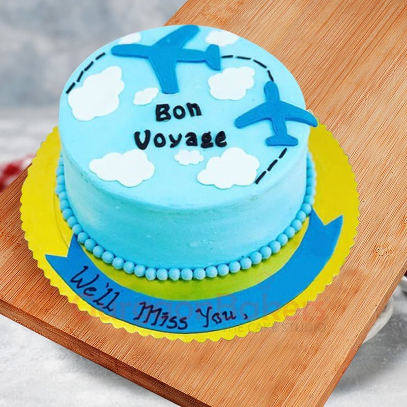 bon voyage on cake
