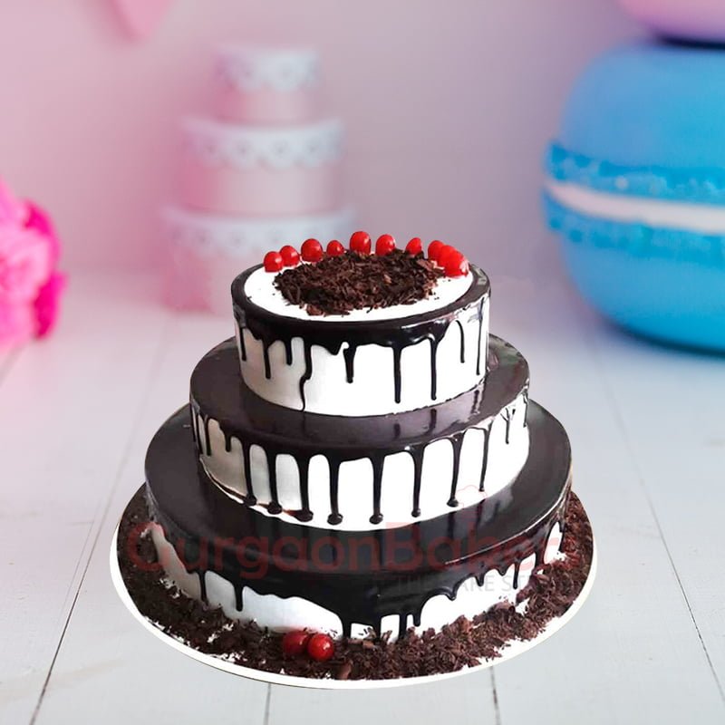 chocolate lovers paradise three tier wedding cake