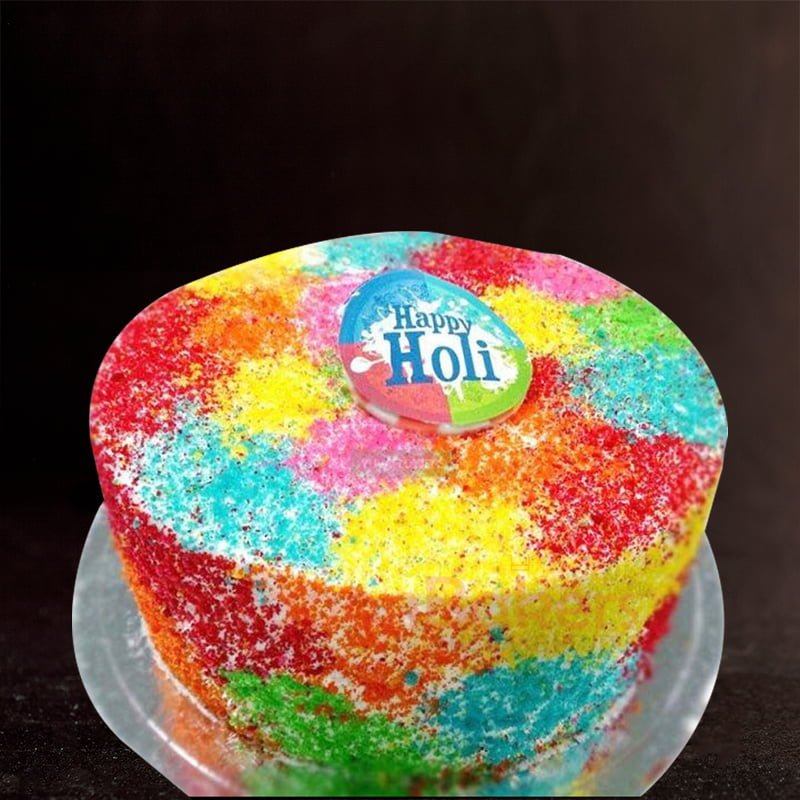 Buy Unique Holi Blast Photo Cake-Snowy Holi Special Cake