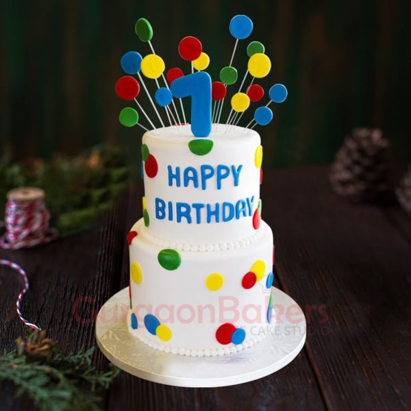 colourful polka dots cake