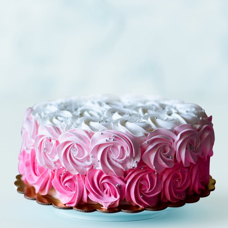 cutesy pink ombre cake