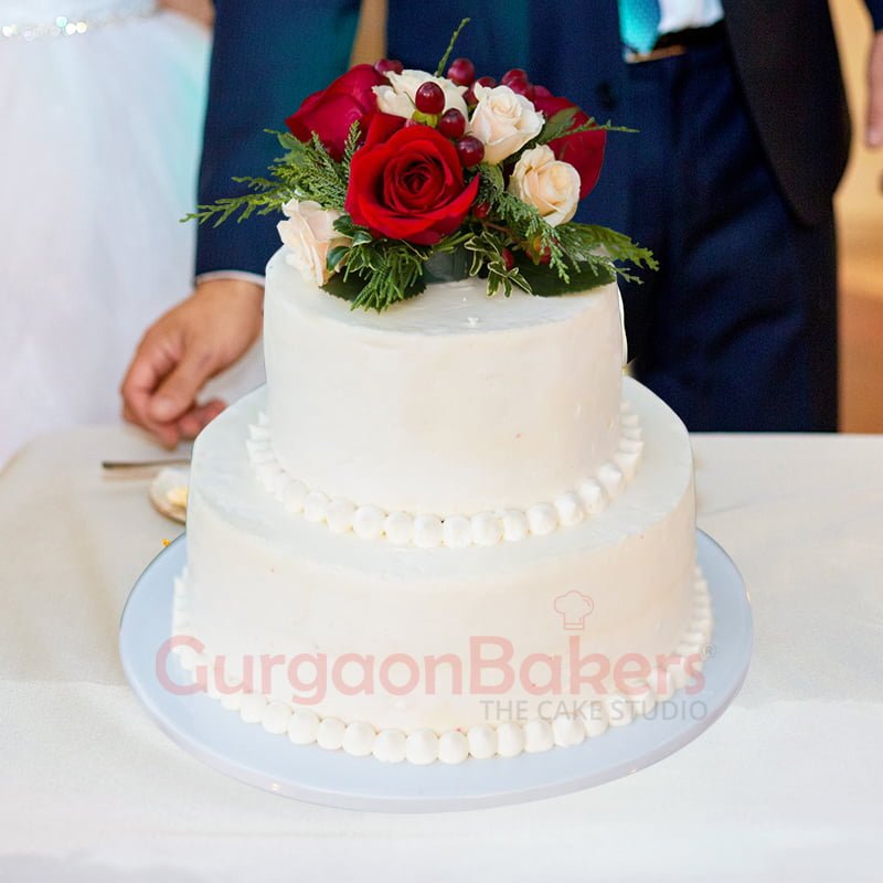 dainty ombre blossom wedding cake