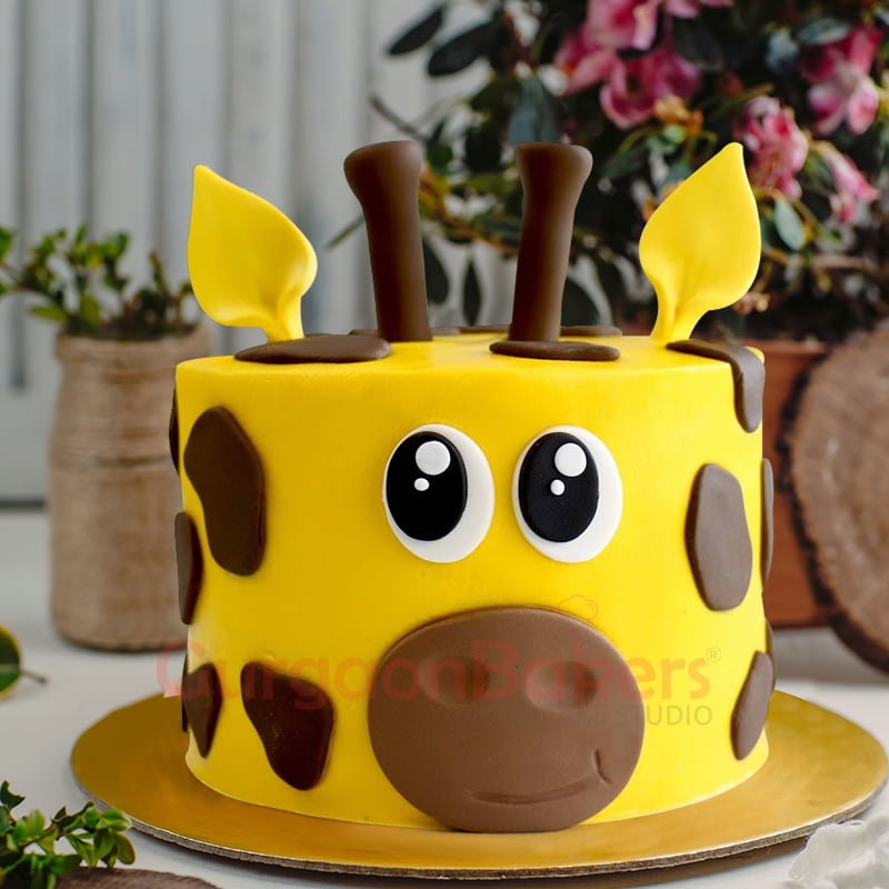 giraffe head cake