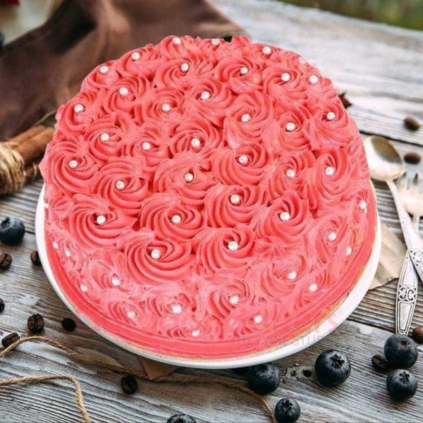 hot pink swirls cake
