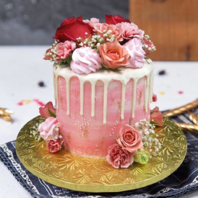 icing flower anniversary cake