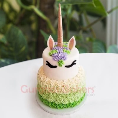 mystical forest unicorn cake