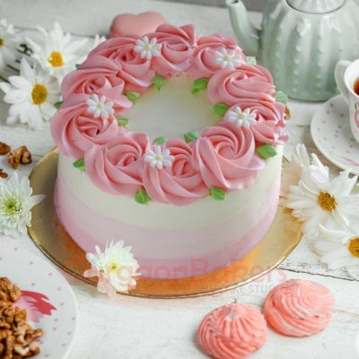 pastel pink roses cake