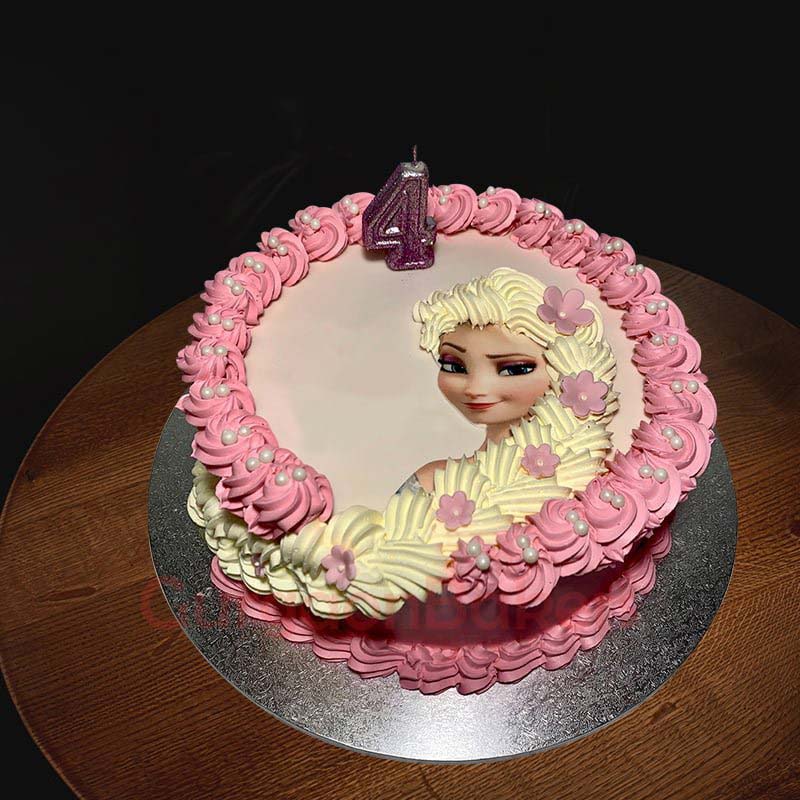 pretty in pink elsa cake