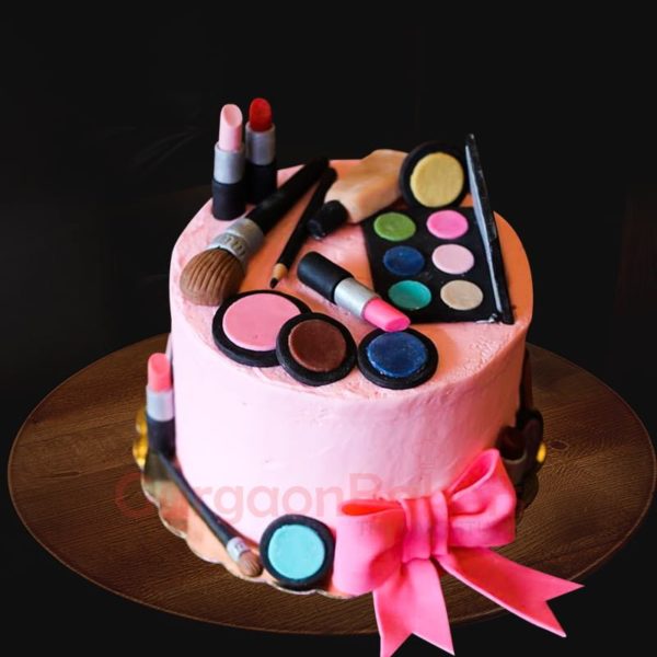 pretty makeup themed cake