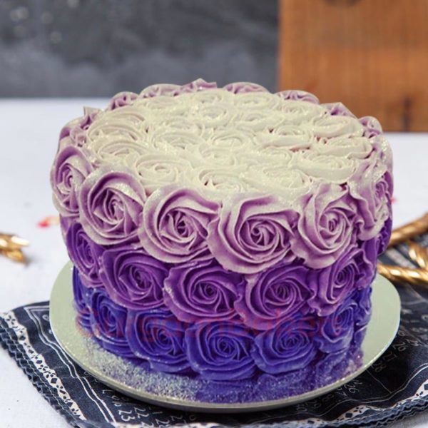 purple layer anniversary cake
