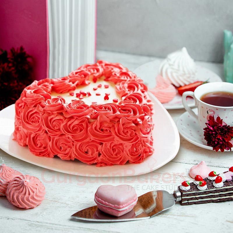 red velvet heart cake