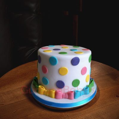 strips and dots birthday cake