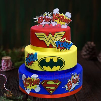 superhero medley cake