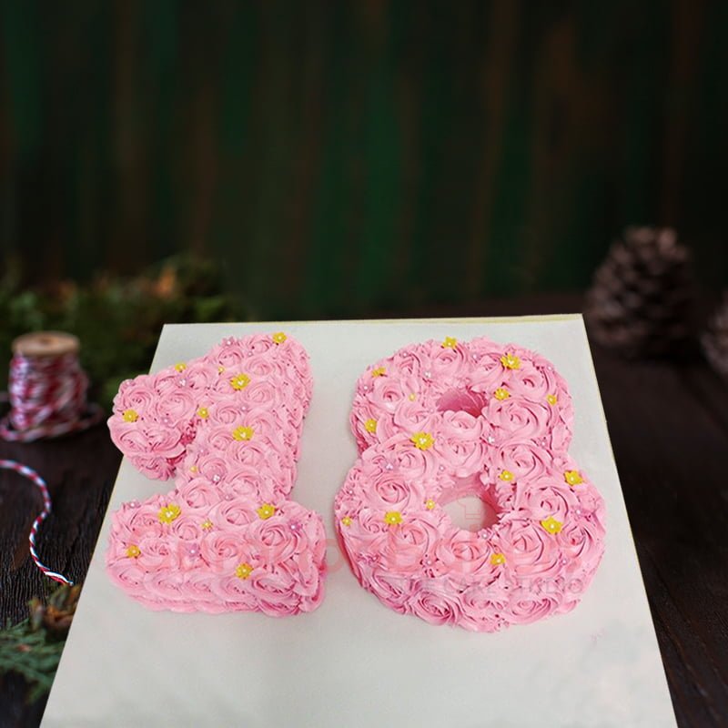 twin digit rosette cake