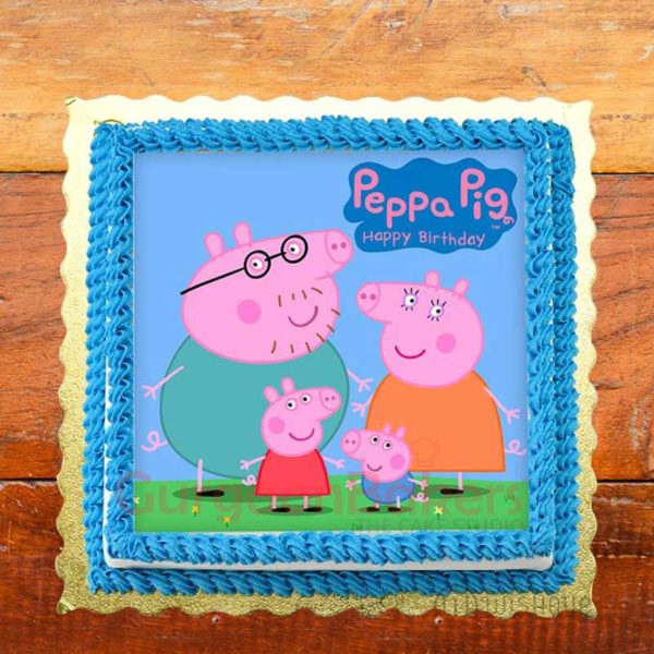 peppa pig and family cake
