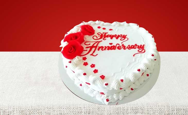 Buy 25th Anniversary Heart Shaped Cake Online (1 Kg)-thanhphatduhoc.com.vn