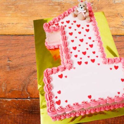 hearts number cake