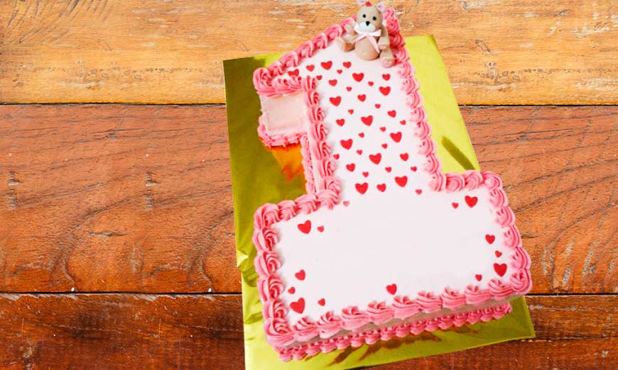 hearts number cake