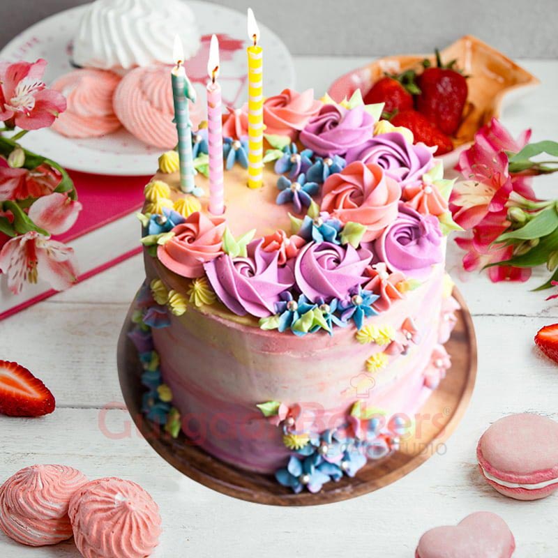 birthday-cake-with-colorful-flowers