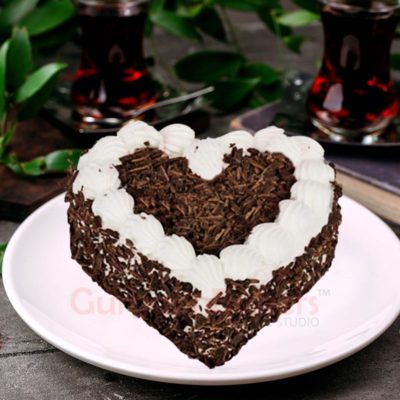 cute black forest heart cake