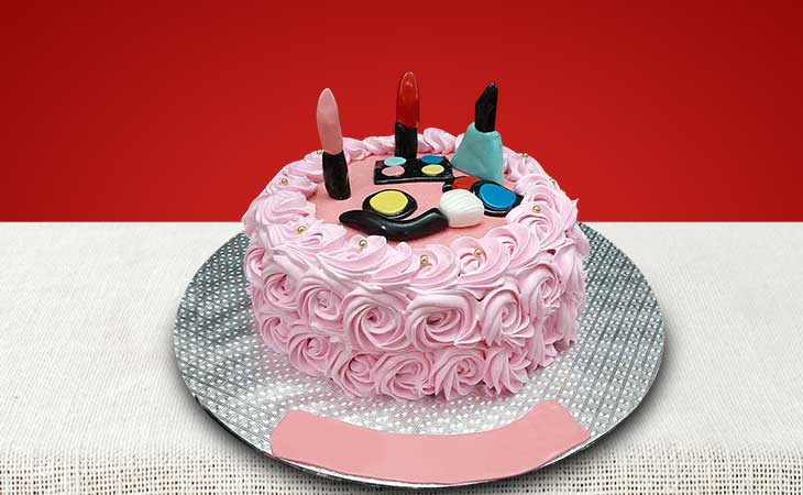 Pinky Makeup Theme Cake – Thinesh Bake House