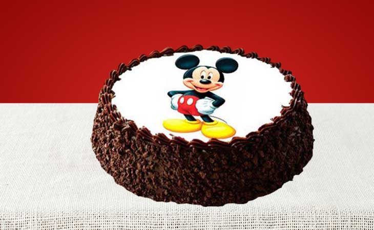 Mickey Face Fondant Cake, - Just Bake