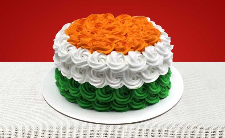 Image of Tiranga Cake or Tricolour pastry for independence day / republic  day celebration-XV782144-Picxy