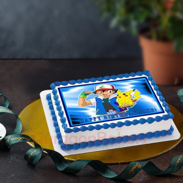 Pikachu and Ash Pokemon Cake