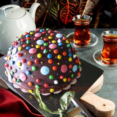 colourful-chocolate-dome-pinata-cake