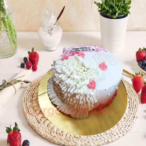 Ruffles and Flowers Bridal Shower Cake