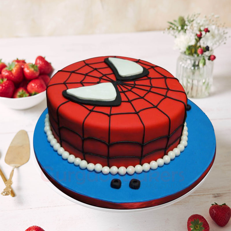 2D Spiderman Birthday Cake