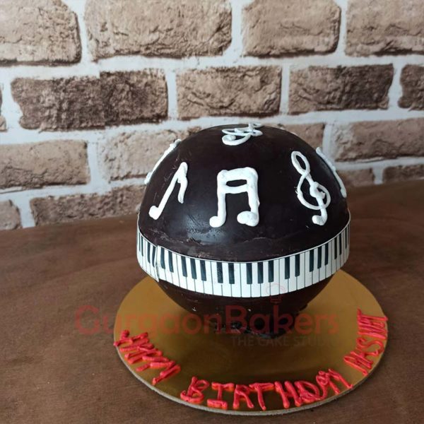 Musical Notes Pinata Cake Side View