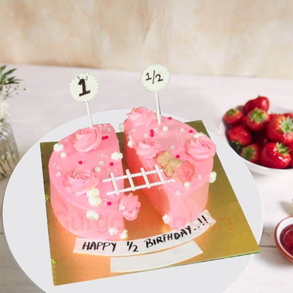 Pink Sweetheart Half Birthday Cake