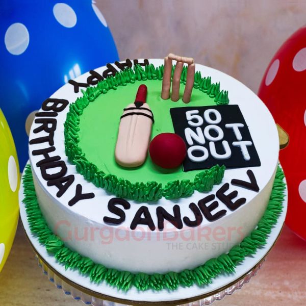 Cricket Pitch Cake top