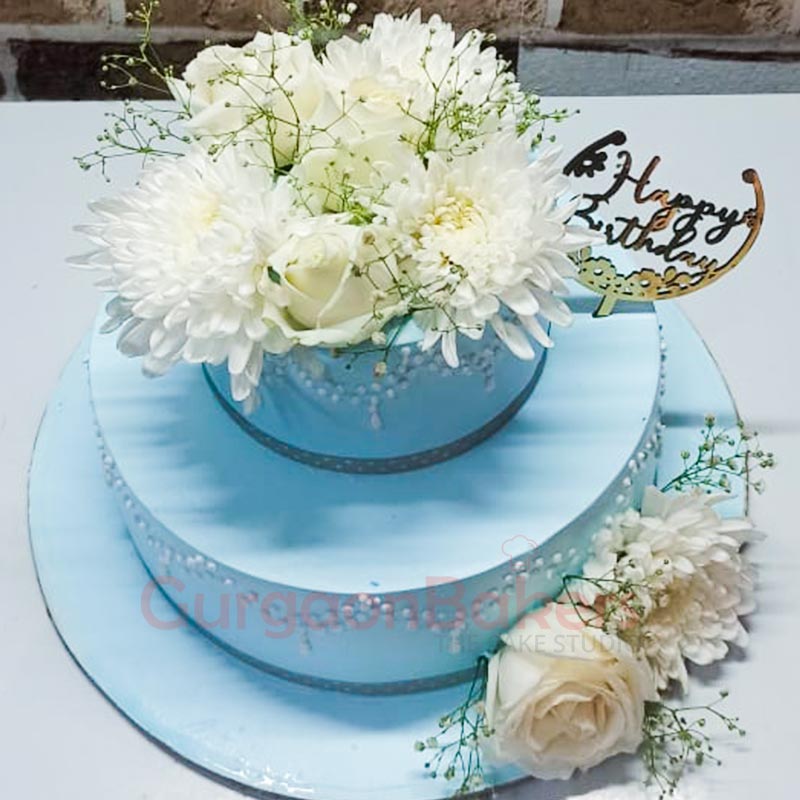 Tiffany Blue 2-Tier Cake Top