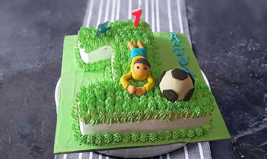 6. Number One Football Cake