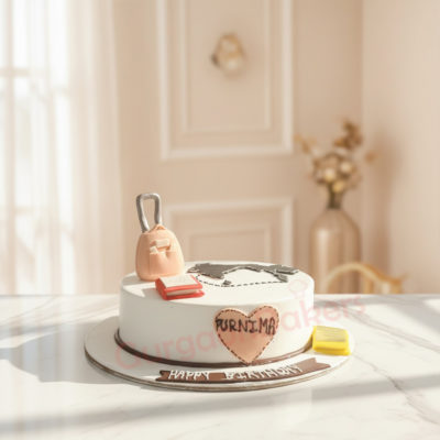 Bon Voyage Cake with travel-themed decorations for someone shifting abroad