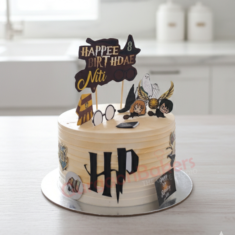 harry-potter-custom-made-cake Custom made Harry Potter themed birthday cake