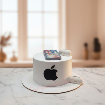 Custom apple lover cake with phone design