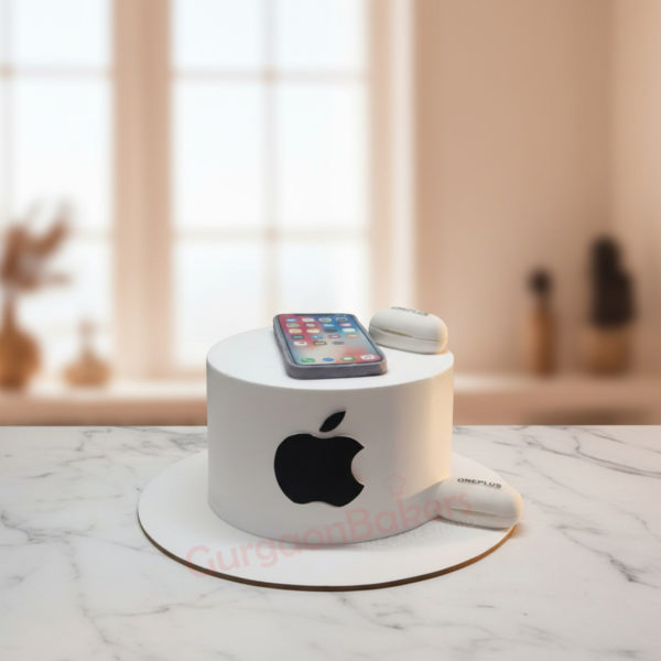 Custom apple lover cake with phone design
