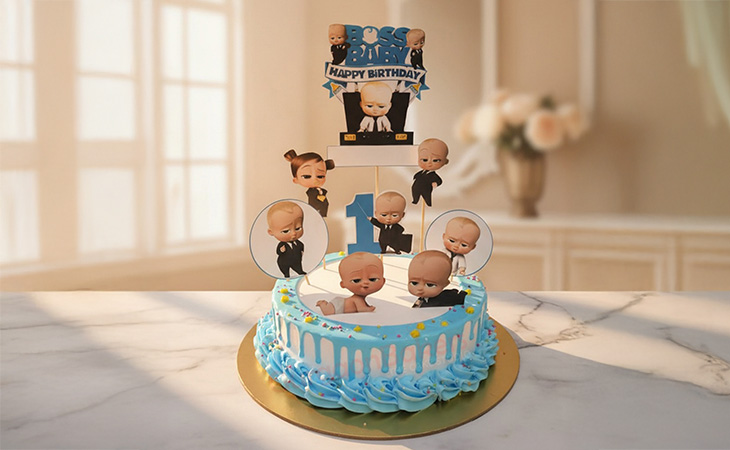 Premium Boss Baby Cake in Gurgaon with fondant character design delivered fresh same-day