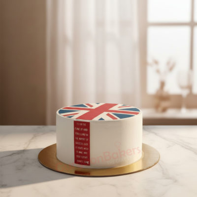 Flag photo cake with British flag design