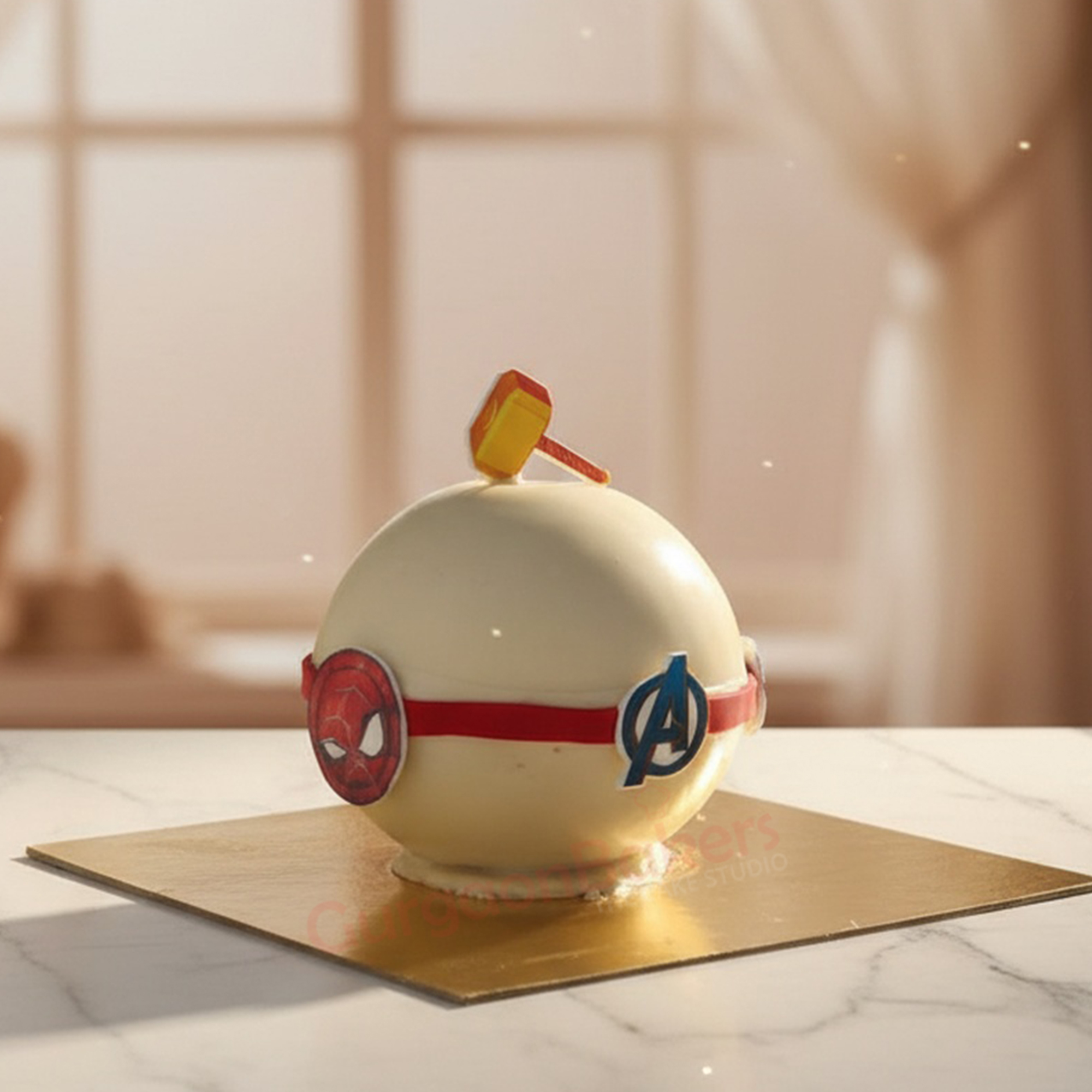 Superhero Piñata Cake Delicious superhero piñata cake with iconic superhero designs